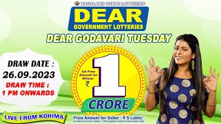 DEAR 1 PM GODAVARI TUESDAY WEEKLY DRAW TIME 1 PM DRAW DATE 26092023 NAGALAND STATE LOTTERIES [upl. by Head]