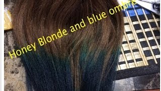 Honey Blonde and Blue Ombre Tutorial [upl. by Lib]