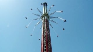 Sky Screamer Worlds Tallest Swing Ride Six Flags New England POV and offride [upl. by Natanoj]