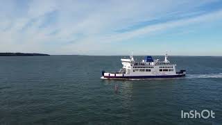 Wightlink  St Faith  RORO car Ferry  Docking at fishborne Isle of wight 4k drone [upl. by Disario766]