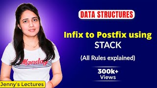 35 Infix to Postfix Conversion Rules using Stack  Data structures Tutorials [upl. by Isolda]