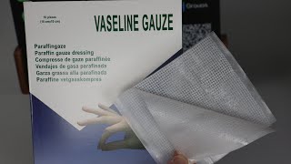 Vaseline Gauze Medical Paraffin Gauze Dressing Sterile Surgical Cotton Swab Gauze Pad 10x10cm [upl. by Ehrlich738]