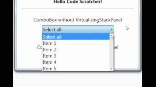 ComboBox Performance Using VirtualizingStackPanel in WPF [upl. by Atikan]