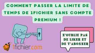 Comment passer la limite de temps de 1fichier sans compte premium [upl. by Cthrine]