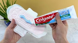 Just Put Toothpaste On A Sanitary Pad And You Will Be Amazed [upl. by Ahsienal344]