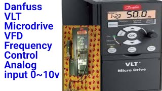 Danfuss VLT Microdrive VFD Frequency Control Analog input 010v [upl. by Nagam225]