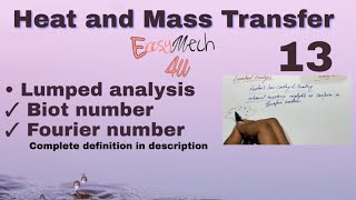 Lumped analysis  Biot number and Fourier number  Heat amp Mass transfer [upl. by Mitchell]