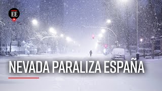 España paralizada por la peor nevada en 50 años  El Espectador [upl. by Gnuy838]