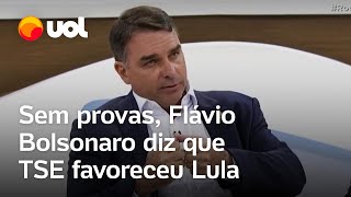 Flávio Bolsonaro diz sem provas que TSE favoreceu Lula Pesou muito mais a favor de um lado [upl. by Clementi]