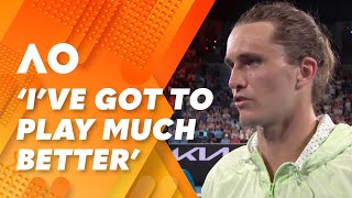 Zverev yet to find rhythm after fourset Round 1 win 2024 Australian Open  WWOS [upl. by Naro]