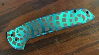 Ferrum Forge Knife Works Two Tone Anodizing with Stencils [upl. by Tab]