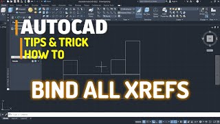 AutoCAD How To Bind All Xrefs [upl. by Rosenzweig]