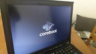 thinkpad t400 coreboot SeaVGABIOS seabios booting debian linux and windows 10 [upl. by Mindy]