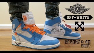 OFF WHITE x JORDAN 1 quotUNCquot REVIEW amp ON FEET [upl. by Rina416]