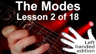 Modal scales 2  LEFT HANDED guitar scales mode 1 the Ionian scale [upl. by Aicilegna]