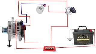 denso 4 pin alternator wiring diagram  how to wiring car alternator [upl. by Dickie]