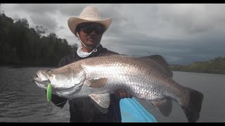 Big Barramundi on the Zerek Mamba Shad [upl. by Avilo214]