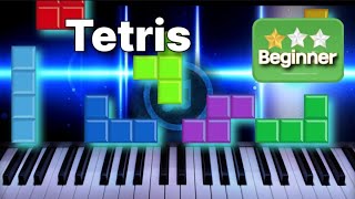 TETRIS Theme  EASY Piano Tutorial  Piano 4ever [upl. by Odille]