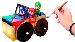 PJ MASKS 🚖 Hacemos un coche de cartón para los Heroes en Pijama [upl. by Leandra653]