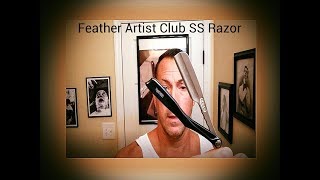 Professional Feather SS Shavette Full 3 Pass Shave [upl. by Ahsiak]