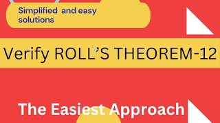 Verify Rolles Theorem [upl. by Clary]