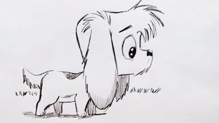 How to Draw a Cute Cartoon Dog Step by Step [upl. by Frida]