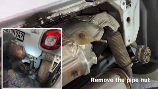 How to remove exhaust gas line muffler silencer Tailpipe and exhaust Smart ForTwo DIY [upl. by Aihsinyt]