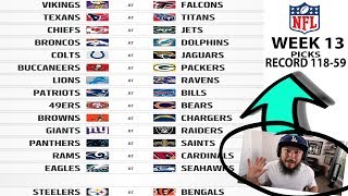 2017 NFL WEEK 13 PICKS MUST WIN GAMES FOR TEAMS THIS WEEK [upl. by Yrome]