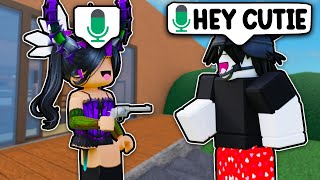 Trolling As An EGIRL In MM2 VOICE CHAT Murder Mystery 2 [upl. by Brote488]