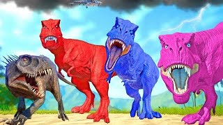 Colorful Trex Team vs Scorpius Rex the Camp Cretaceous Creature amp Big Dinosaurs Fight🧟🦖 [upl. by Ellissa]