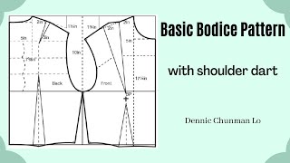 How to Draft a Basic Bodice Pattern with Shoulder Darts [upl. by Fadas]