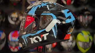 Capacete KYT TT Course Masia Winter Test PretoAzul em 360º  Grid Motors [upl. by Aeslahc]