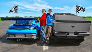 Tesla Cybertruck vs Porsche 911 GT3 RS  DRAG RACE [upl. by Queen]