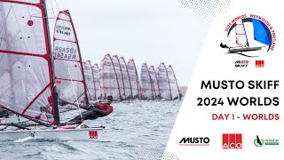 ACO 13th Musto Skiff World Championship 2024  Race Day 1 Video [upl. by Ynnelg]