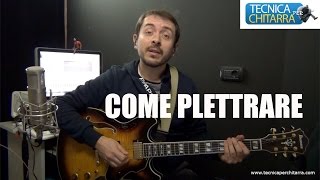 Lezioni di chitarra Come Plettrare [upl. by Dincolo]