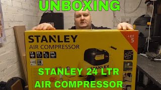 STANLEY 24 LTR AIR COMPRESSOR WITH 5 PIECE ACCESSORY KIT [upl. by Gae]