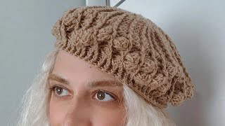 How to Crochet French Beret Hat [upl. by Ydnac383]