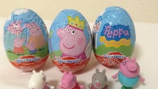 PEPPA PIG  3 PEPPA PIG SURPRISES AND TOYS IN CHOCOLATE EGGS [upl. by Atrebla]