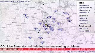 Dynamic vehicle routing problem simulation [upl. by Oswal624]