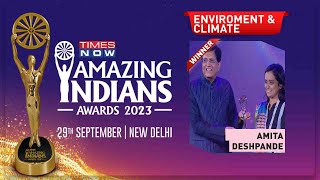 Amita Deshpande Wins Amazing Indians Award 2023 In Environment amp Climate Category  Times Now [upl. by Edgell610]