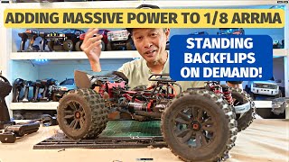 Arrma Kraton EXB upgrade from 6S to 8S monster power  best motor esc [upl. by Enidanreb]