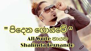 Pidena Goyame  පිදෙන ගොයමේ All Write නායක ශාලින්ද ප්‍රනාන්දු හඩින් [upl. by Thin]