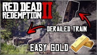 Red Dead Redemption 2 Derailed Train GOLD BARS  JEWELRY BAG PCPS4XBOX [upl. by Neiluj967]