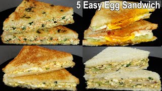 5 easy Egg Sandwich Recipe  How to Make Egg Sandwich at Home [upl. by Ytsur]