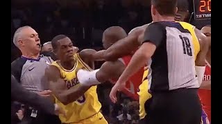 Brandon Ingram Chris Paul Rajon Rondo BRAWL in LakersRockets [upl. by Ainex]