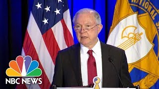 AG Jeff Sessions Sheriffs Central To Law Enforcement’s ‘AngloAmerican Heritage’  NBC News [upl. by Cilo689]