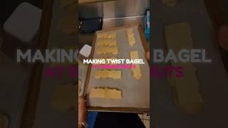 HOW TO MAKE TWIST BAGEL AT DUNKIN DONUTS dunkindonuts dunkin bagel bakery 123go [upl. by Narf322]