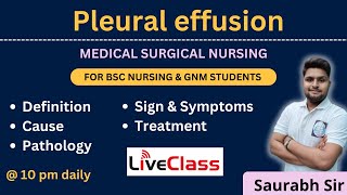 Pleural effusion  medical surgical nursing  For Bsc Nursing and GNM students [upl. by Anahsak]