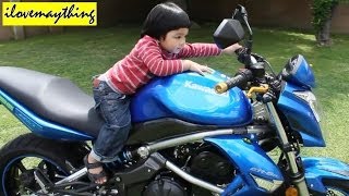 My Son Hulyan and the blue Kawasaki ER6N Standard Motorcycle [upl. by Ttihw]