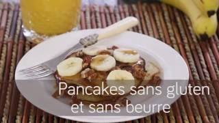 Pancakes sans gluten et sans beurre [upl. by Ayatan]